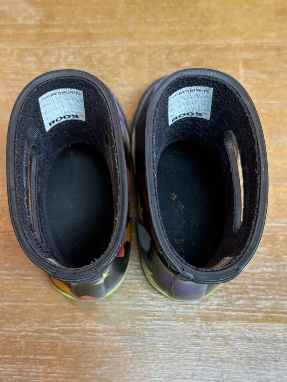 Bogs Skipper II Dreamcore Space Black Multi Rain Boots Waterproof Sz 6